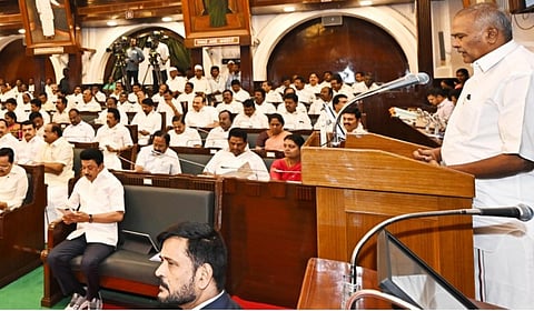 சட்டப்பேரவையில் பேரவைத் தலைவர் அப்பாவு உரையாற்றினார்