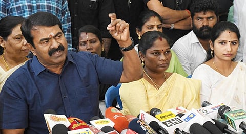 கோவையில் சீமான் மீது 9 காவல் நிலையங்களில் வழக்குப் பதிவு