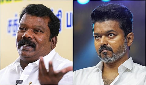 செல்வப்பெருந்தகை (இடது), விஜய் (வலது)