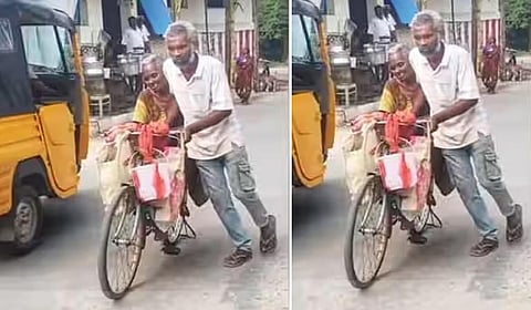நெல்லை அரசு மருத்துவமனையில் இறந்த தாயின் உடலை 15 கி.மீ சைக்கிளில் கட்டி எடுத்துச் சென்ற மகன்!