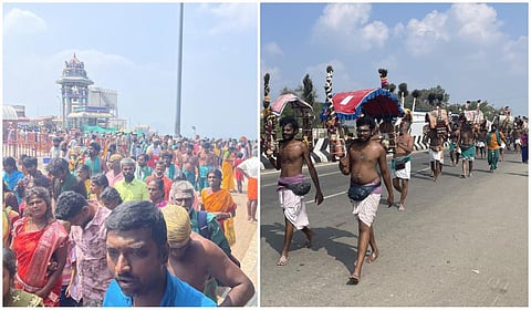 தைப்பூச திருவிழா: பழநியில் குவியும் பக்தர்கள்; விழாக்கோலம் பூண்ட 3-ம் படை வீடு