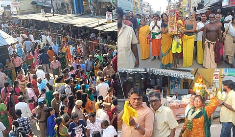 தைப்பூசத்தை முன்னிட்டு  திருப்பரங்குன்றம் கோயிலில்  பக்தர்கள் பால்குடங்கள், காவடிகள் எடுத்து நேர்த்திக்கடன் செலுத்தினர்