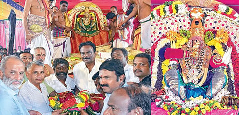 சமயபுரம் மாரியம்மனுக்கு சீர்வரிசை வழங்கிய ஸ்ரீரங்கம் நம்பெருமாள்