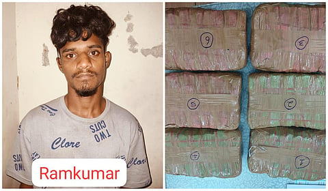 கரூர் அருகே அரசு பேருந்தில் கடத்தப்பட்ட 12 கிலோ கஞ்சா - 5 பேர் கைது