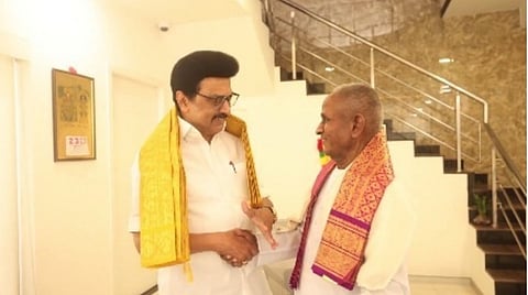 கருணாநிதி கொடுத்த ‘இசைஞானி’ பட்டமே நிலைத்துவிட்டது: ஸ்டாலினிடம் நெகிழ்ந்த இளையராஜா!