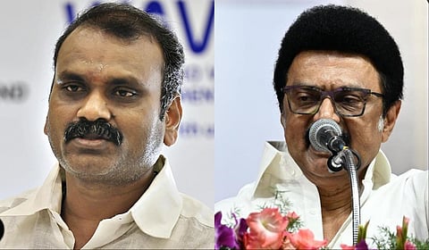 மத்திய இணை அமைச்சர் எல்.முருகன் மற்றும் முதல்வர் ஸ்டாலின்