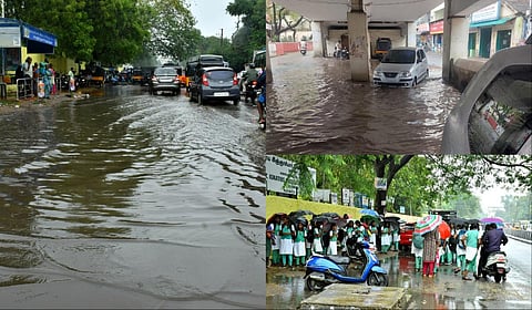 திருநெல்வேலியில் பெய்த மழையின் காரணமாக சாலைகளில் தண்ணீர் தேங்கியதால் பொதுமக்கள் மற்றும் வாகன ஓட்டிகள் வெகுவாக பாதிக்ககப்பட்டனர்.