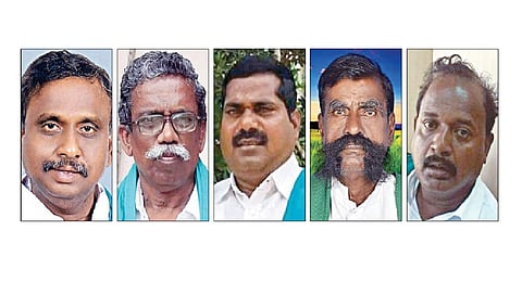 பி.ஆர்.​பாண்​டியன், அய்​யாக்கண்​ணு, கே.வீ.இளங்​கீரன், காவிரி தனபாலன்,
மிசா.​மாரி​முத்​து.