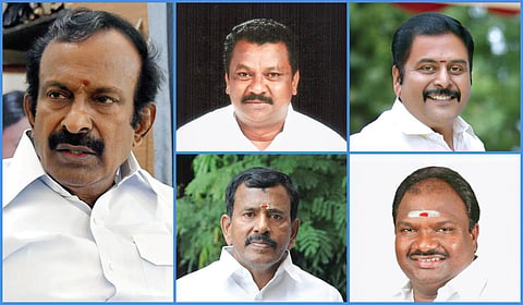 அமைச்சர் முத்துசாமி, என்.கே.கே.பி.​ராஜா, பிரகாஷ் , தோப்பு வெங்​க​டாசலம், வி.சி.சந்​திரகு​மார்
