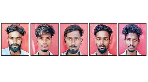 கொலை வழக்கில் கைது செய்யப்பட்ட 5 பேர்.