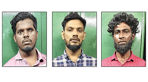 கைதான ஆர்.ஐ-க்கள் பிரமோத், சுப்​பிரமணி, ஓட்​டுநர் தினேஷ்