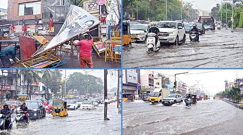 சென்​னை, புறநகர் பகு​தி​களில் வெப்​பம் தணிந்​தது: பலத்த காற்​றுடன் கொட்டி தீர்த்த கனமழை