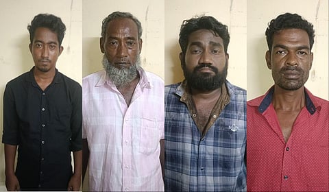 திருவள்ளூர் அகரமேல் பகுதியில்  சட்ட விரோதமாக தங்கி இருந்த வங்கதேசத்தைச் சேர்ந்த 8 பேரை போலீஸார் கைது செய்தனர். 