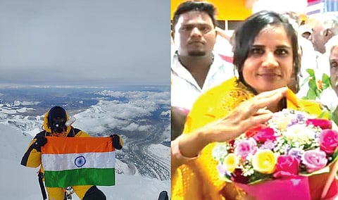 உயரமான மலைகளில் ஏறி சாதித்த வீராங்கனைக்கு உற்சாக வரவேற்பு