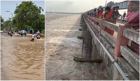 ஆந்திரா, தெலங்கானாவில் கனமழை: தவளேஸ்வரம் அணை திறப்பால் ஏனாமில் புகுந்த வெள்ளம்