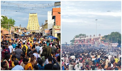 ஆடி அமாவாசை: ராமேசுவரம் அக்னி தீர்த்தக் கடற்கரையில் பல்லாயிரக்கணக்காண பக்தர்கள் புனித நீராடல்