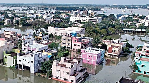 மழையினால் பாதிக்கப்பட்ட முடிச்சூர் ஊராட்சி பகுதிகள். (கோப்பு படம்)