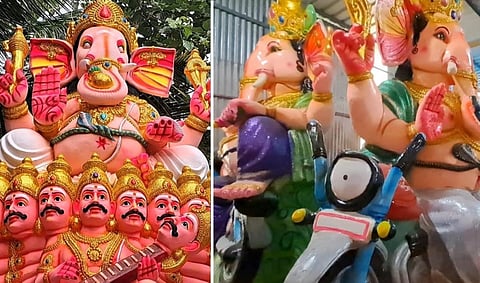 புதுவையில் புதிய வகை விநாயகர் சிலைகள் - ஆர்டர்கள் குறைவால் கவலை!