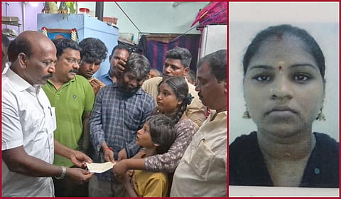 சென்னையில் மின்சாரம் பாய்ந்து உயிரிழந்த தூய்மைப் பணியாளர் வரலட்சுமி குடும்பத்துக்கு ரூ.20 லட்சம் வழங்கல்