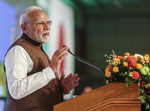 இந்திய - ஜப்பான் பொருளாதார மன்றத்தில் உரை நிகழ்த்தும் பிரதமர் நரேந்திர மோடி