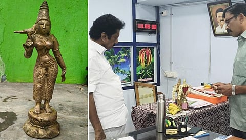 தஞ்சையில் ஓர் அடி உயர ஐம்பொன் மீனாட்சியம்மன் சிலை கண்டெடுப்பு