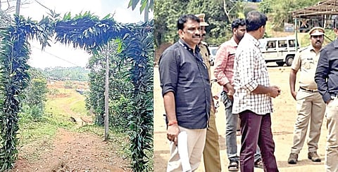 சத்திரம் வனப் பகுதியில் பக்தர்களை வரவேற்று வைக்கப்பட்டுள்ள அலங்கார நுழைவாயில்.  (அடுத்த படம்)  பக்தர்களுக்கான வசதிகள் குறித்து ஆய்வு மேற்கொண்ட அதிகாரிகள்.