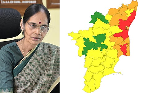 இடது:&nbsp;தென்மண்டல வானிலை ஆய்வு மைய தலைவர் பி.அமுதா