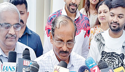 நாகர்கோவிலில் செய்தியாளர்களுக்கு நேற்று பேட்டி அளித்த இஸ்ரோ தலைவர் நாராயணன்.