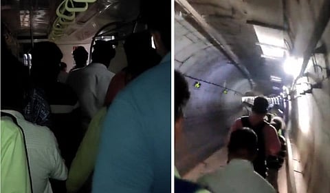 தொழில்நுட்பக் கோளாறால் சுரங்கப் பாதையில் நின்ற மெட்ரோ ரயில்: பயணிகள் மீட்பு