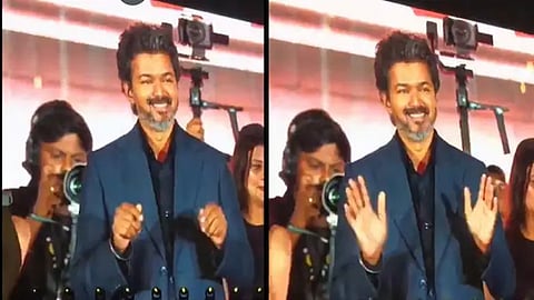 ‘தவெக’ கோஷம் எழுப்பிய ரசிகர்கள்: சைகையால் கட்டுப்படுத்திய விஜய் | ‘ஜனநாயகன்’ விழா