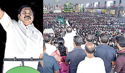 அதிமுக பொதுச்​செய​லா​ள​ரும், முன்​னாள் முதல்​வரு​மான பழனி​சாமி ‘மக்​களைக் காப்​போம், தமிழகத்தை மீட்​போம்’ என்ற பிரச்சார பயணத்தை செங்கல்பட்டு மாவட்டம் திருப்போரூர் தொகுதி, தையூரில் பொதுமக்களிடையே பேசினர்.
