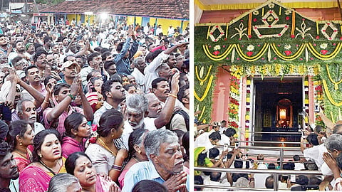 வடலூர் சத்திய ஞான சபையில் நேற்று 7 திரைகளை விலக்கி ஜோதி தரிசனம் காண்பிக்கப்பட்டது. இதை ஏராளமான பக்தர்கள் தரிசித்தனர்.&nbsp;| படங்கள்: எம்.சாம்ராஜ் |