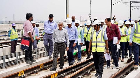 பூந்தமல்லி - வடபழனி மெட்ரோ ரயில் வழித்தடத்தில் பாதுகாப்பு ஆணையர் ஆய்வு