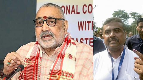 மத்திய அமைச்சர் கிரிராஜ் சிங், மேற்கு வங்க எதிர்க்கட்சித் தலைவர் சுவேந்து அதிகாரி 