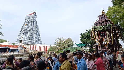 ஸ்ரீவில்லிபுத்தூர் மடவார் வளாகம் வைத்தியநாத சுவாமி கோயில் புதிய தேர் வெள்ளோட்டம்