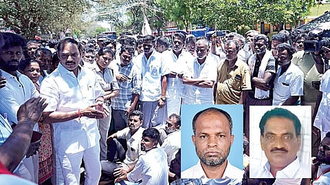 மாற்றுத் திறனாளி பெண்ணுக்கு நீதி கேட்டு நேற்று நடந்த மறியல்.