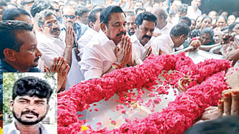 அதிமுக இரு அணியாகப் பிரிந்த வேதனையில் தற்கொலை: கட்சி நிர்வாகியின் கடைசி ஆசைப்படி இறுதி அஞ்சலியில் பங்கேற்ற இபிஎஸ்