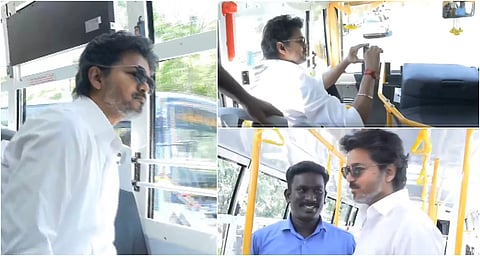 அரசுப் பேருந்தில் பயணித்த முதல்வர் விஜய்