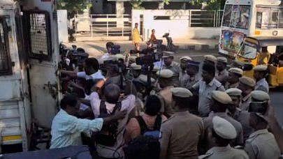 அமைச்சர் சரத்குமாருக்கு எதிரான திமுக ஆர்ப்பாட்டத்துக்கு அனுமதி மறுப்பால் பரபரப்பு