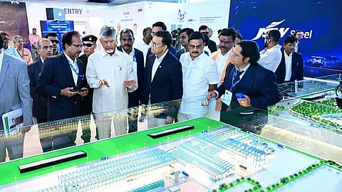 ரூ.16,350 கோடி இரும்பு ஆலை பணியை தொடங்கினார் சந்திரபாபு
