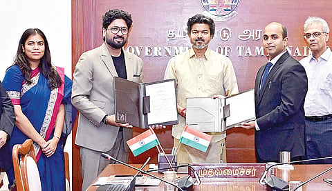 கங்கைகொண்டானில் விக்ரம் சோலார் நிறுவனத்தின் பேட்டரி ஆலை: முதல்வர் விஜய் முன்னிலையில் கையெழுத்து 
