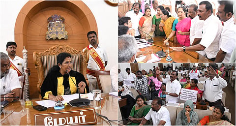 ‘கோவை செம்மொழி பூங்கா பணியில் ரூ.40 கோடி முறைகேடு’ - மேயர் பதிலளிக்க வலியுறுத்தி அமளி