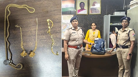 ரயில் பயணி தவறவிட்ட ரூ.7 லட்சம் மதிப்பிலான தங்க நகைகள் எழும்பூரில் மீட்பு