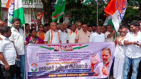 “ஞானேஷ் குமார் பதவி விலகும் வரை காங். போராட்டம் தொடரும்” -  நாராயணசாமி