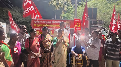 மதுராந்தகத்தில் மார்க்சிஸ்ட் செயலர் சண்முகம், நடிகை ரோகிணி பிரச்சாரம் 