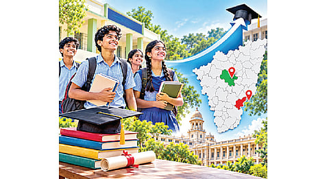 அரசுப் பள்ளி மாணவர் உயர் கல்வி சேர்க்கை: திருச்சி முதலிடம்; திருவாரூர் கடைசி