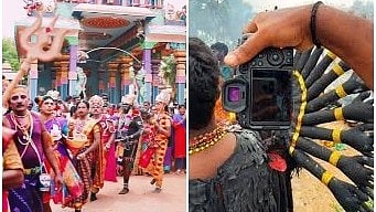 குலசேகரன்பட்டினம் தசரா திருவிழாவில் ரீல்ஸ் எடுப்போரால் பக்தர்களுக்கு இடையூறு