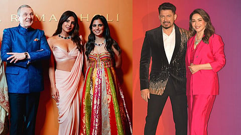 In frame: Priyanka Chopra with Isha Ambani (L); Madhuri Dixit with  Shriram Nene