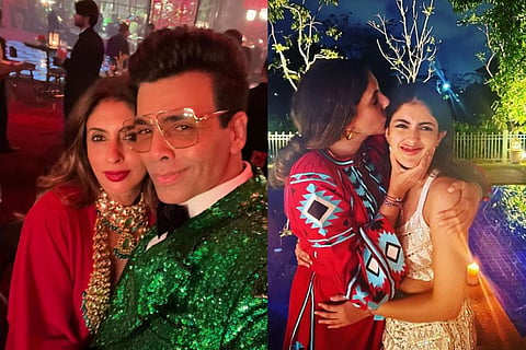 In frame: ,Shweta Bachchan with  Karan Johar (L), Shweta with Navya Naveli (R)

















