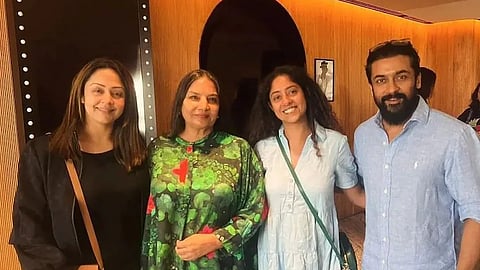 Suriya and Jyotika pose with Shabana Azmi for a heartwarming snap 